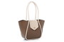 Lucky Bees Greta Bolsa de Hombro, Cuero de Polivinilo, Color Mink y Crema